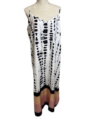 Lulla Collection White Black Peach Pink Spaghetti Strap Maxi Cami Dress XL